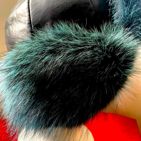 Real fur leather trapper hat NWT - Picture 7 of 7